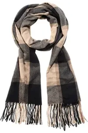 Carlo Monti Strickschal, angenehm weich, Modeschal, lange mehrfarbige Fransen beige|blau