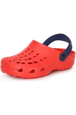 Ladeheid Kinder EVA Clogs Gartenclogs Gartenschuhe LA-CA-06 Clog blau|rot 22-23 EU