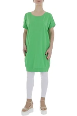Ital-Design Tunikashirt Damen Freizeit (85987298) Stretch Top & Shirt in Grün grün S/M