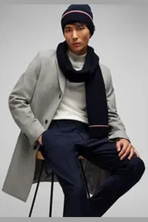 Daniel Hechter Modeschal Strickschal, (1-St), im Streifen-Look blau
