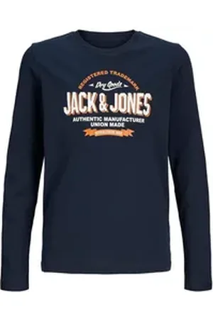 JACK&JONES JUNIOR Jack & Jones Junior Langarmshirt JJELOGO TEE LS O-NECK 2 COL SN MNI blau 116