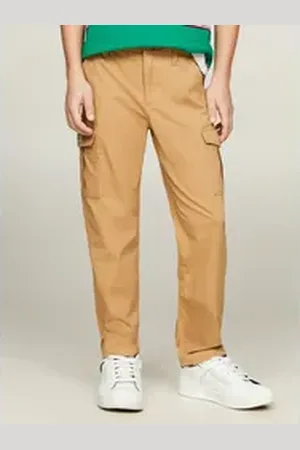 Tommy Hilfiger Webhose CARGO WOVEN PANTS Kinder bis 16 Jahre, Cargotaschen, elastischer Taillenbund braun 5 (110)