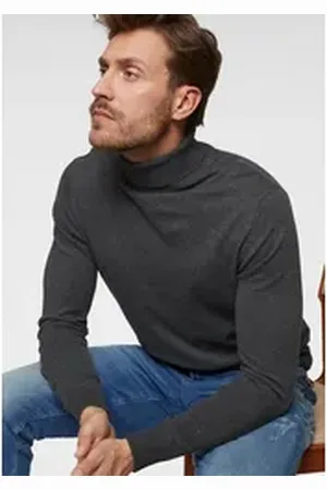 JACK & JONES Rollkragenpullover Emil Knit Roll grau M (50)