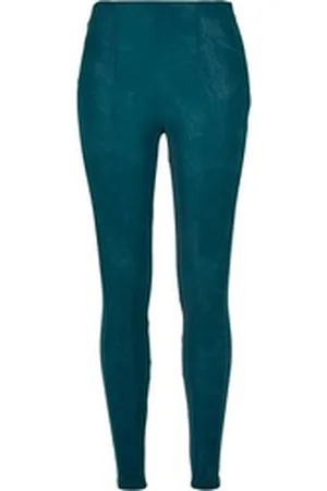 Urban classics Leggings Damen Ladies Washed Faux Leather Pants (1-tlg) grün XL