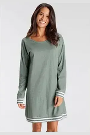 vivance collection Dreams Sleepshirt mit Streifen-Details grün 32/34