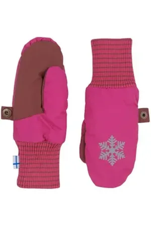 FINKID Fäustlinge Rukkanen mit Reflektor Raspberry/Sable