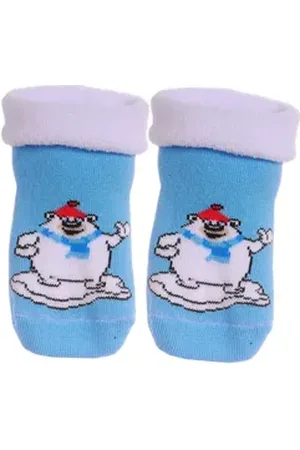 Martinex Thermosocken Socken für Baby Kleinkinder Weihnachten warme Weihnachtssocken kuschelig weich, aus Frottee-Stoff, 20 22 23 24 25 26 27 28 blau 20-22