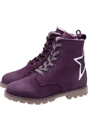 Dianetti Stiefel Boots Mädchen 9907 Schnürboots Lammfell Schnürstiefelette lila EUR 29