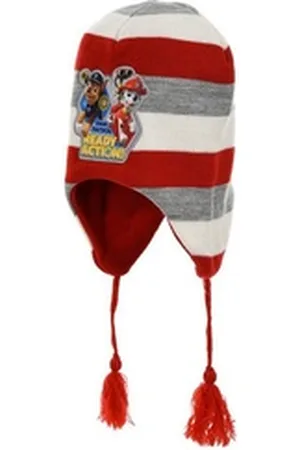 Paw Patrol Strickmütze Chase und Marshall Kinder Jungen Winter-Mütze mit Bommeln bunt 54