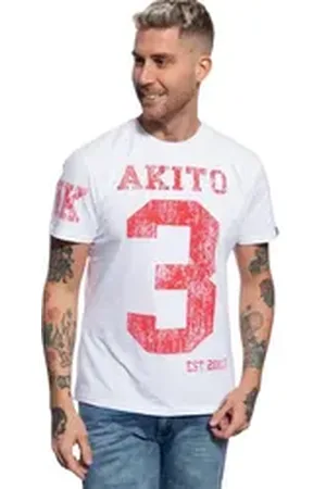 Akito tanaka T-Shirt Number (1-tlg) mit Print in der Front und auf dem Ärmel weiß S