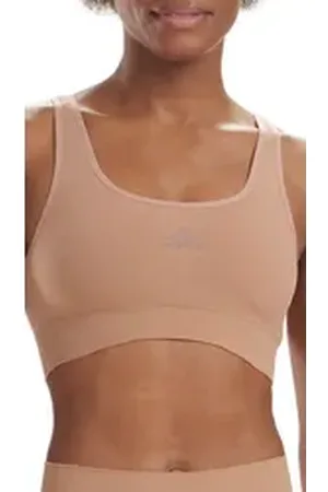 adidas Sportswear Bustier "Sport Active Seamless Micro Stretch" mit breitem Unterbrustband braun XS