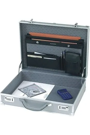 Alumaxx Aktenkoffer Octan, Aluminium, mit abnehmbarer Multifunktionstasche silberfarben