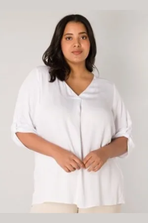 Base Level Shirtbluse Yanina mit V-Ausschnitt weiß 46