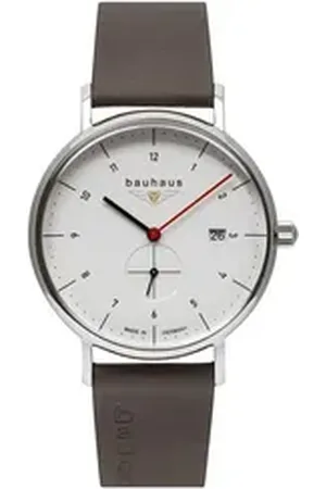 Bauhaus Quarzuhr 2130-1, Armbanduhr, Herrenuhr, Datum, Lederarmband, Made in Germany braun