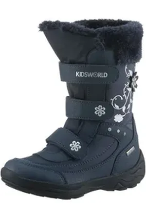 Kidsworld Mary V Snowboots Klettstiefel, Winterstiefel mit wasserabweisender Comfortex-Membrane blau|silberfarben 27 EU