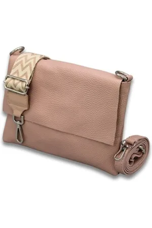 Adel Bags Schultertasche CALI Schlanke Tasche mit 3 Fächer, Slim Crossbody Bag Echtes Leder