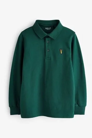 Next Langarm-Poloshirt Langärmeliges Polo-Shirt (1-tlg) grün 128 (8 J.)