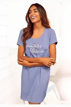 vivance collection Dreams Sleepshirt mit Statement Druck lila 36/38