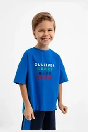 Gulliver T-Shirt mit buntem Frontprint blau 110