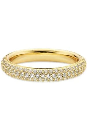 Bruno Banani Fingerring Schmuck Geschenk Silber 925 Damenring black-white, mit Zirkonia (synth) gelb|goldfarben 53