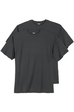 Adamo Rundhalsshirt 2er Pack Basic T-Shirts dunkelgrau XXL Fashion grau 8XL