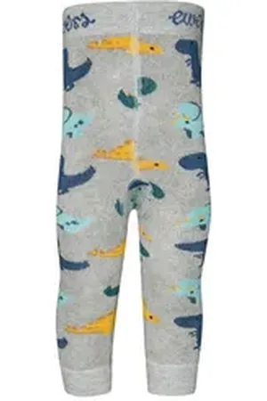 Ewers Strickstrumpfleggings Thermolegging Dinos grau 68