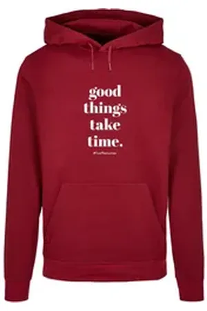 Merchcode Kapuzensweatshirt Herren Good Things Take Time Basic Hoody (1-tlg) rot XS