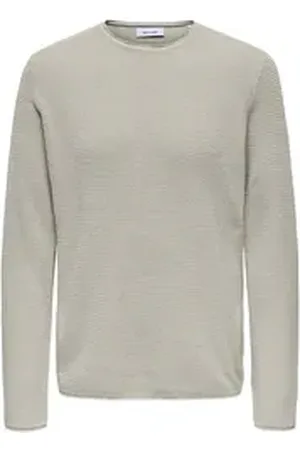 Only & Sons Strickpullover Pullover Langarm Rundhals Baumwolle Bequem ONSERIC REG 12 STRUC CREW KNIT NOOS beige XXL