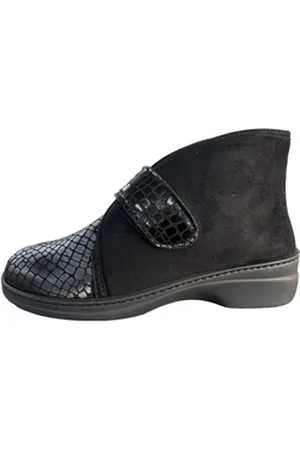 Algemare Damen Hausschuh 8338-0102 schwarz Krokostretch Hausschuh schwarz 38 EU