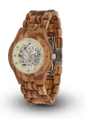 Laimer Quarzuhr Automatik Armbanduhr "Ralf" Zebranoholz / Edelstahl 0097