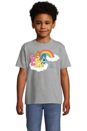 Blondie & Brownie T-Shirt Kinder Glücksbärchis Care Bears Hab-Dich-lieb Bärchis Wolkenland grau 130/140