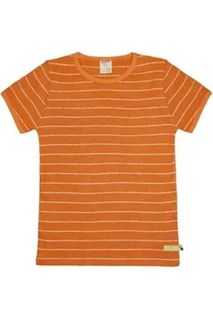 loud + proud T-Shirt mit Leinen Bio Baumwolle, GOTS orange|rot 134/140