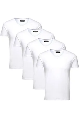JACK & JONES T-Shirt (Spar Set, 4er-Pack) V-Neck weiß XXL