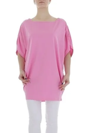 Ital-Design Tunikashirt Damen Freizeit (85987271) Stretch Top & Shirt in Rosa rosa L/XL