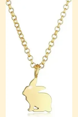 Elli Kette mit Anhänger Kinder Hase Tier Ostern 925 Silber, Hase goldfarben