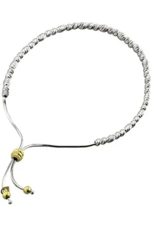 SilberDream Silberarmband SDA7090X Damen Armband variable Größe (Armband), Damen Armband (diamantierte Kugeln) bis ca. 22cm, 925 Sterling Silber gelb|silberfarben bis ca. 22cm