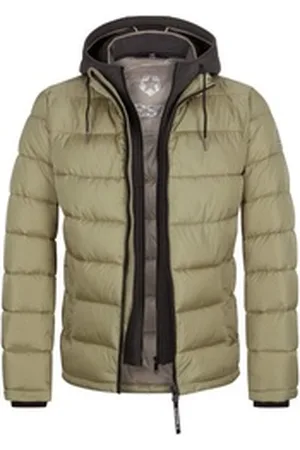 Milestone Steppjacke Carl Herren Winterjacke mit abnehmbarer Blende samt Kapuze grün 50