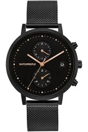 Watchpeople Multifunktionsuhr Black Rose WP 054-02, flach, Datumsanzeige, Dual-Time, easy release Band
