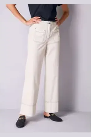 ALBA MODA Gerade Jeans Jeans mit Kontrastnähten weiß 40