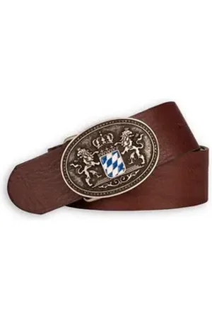 SPIETH & WENSKY Ledergürtel Trachtengürtel - BAYERNRAUTE - rotbraun braun|rot