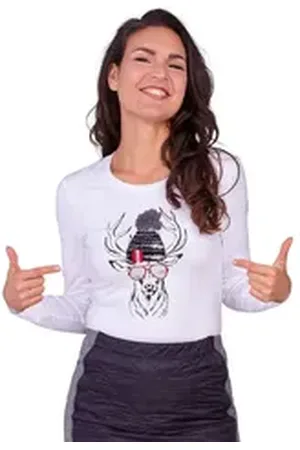 Almgwand Trachtenshirt Longsleeve Damen - SCHARECKALM - weiß weiß XS