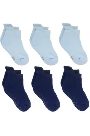 Yalion Kurzsocken Weiche Kinder Antiruschsocken Halbplüsch (6-Paar) Elastisch blau EU 17