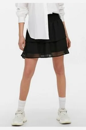 ONLY Minirock ONLANN STAR LAYERED SMOCK SKIRT schwarz L (40)