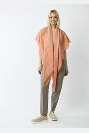 Codello Fransentuch, mit gewebtem Monogramm-Muster orange