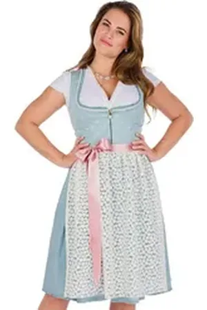 Alpenfee Dirndl Midi Dirndl 2tlg. - AMY - hellblau blau 38