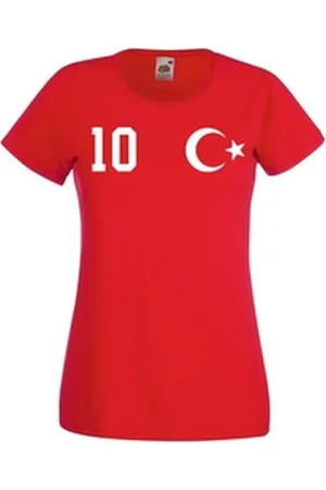 Youth Designz T-Shirt Türkei Damen T-Shirt im Fußball Trikot Look mit trendigem Motiv rot M