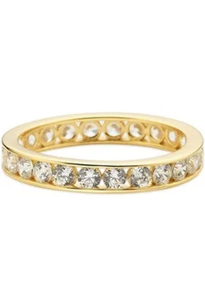 Bruno Banani Fingerring Schmuck Geschenk Silber 925 Damenring Memoire, mit Zirkonia (synth) gelb|goldfarben 53