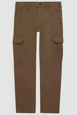 QS by s.Oliver Stoffhose Cargohose Pete / Regular Fit / Mid Rise / Straight Leg Garment Dye braun 164/REG