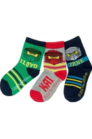 LEGO Wear ® Freizeitsocken NINJAGO Socken Set 3 Paar Kindersocken Kinder Strümpfe für Jungen Ninja BUNT Gr.23 24 25 26 27 28 29 30 31 32 33 34 bunt 23/26