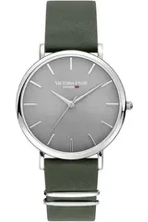 VICTORIA HYDE Quarzuhr Richmond Classic Herren Basic Lederarmband, (1-tlg., Kein Set) grau